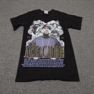 Ice Cube Graphic Tee Mens Small Black Hip Hop Rap Shirt Short Sleeve Streetwear